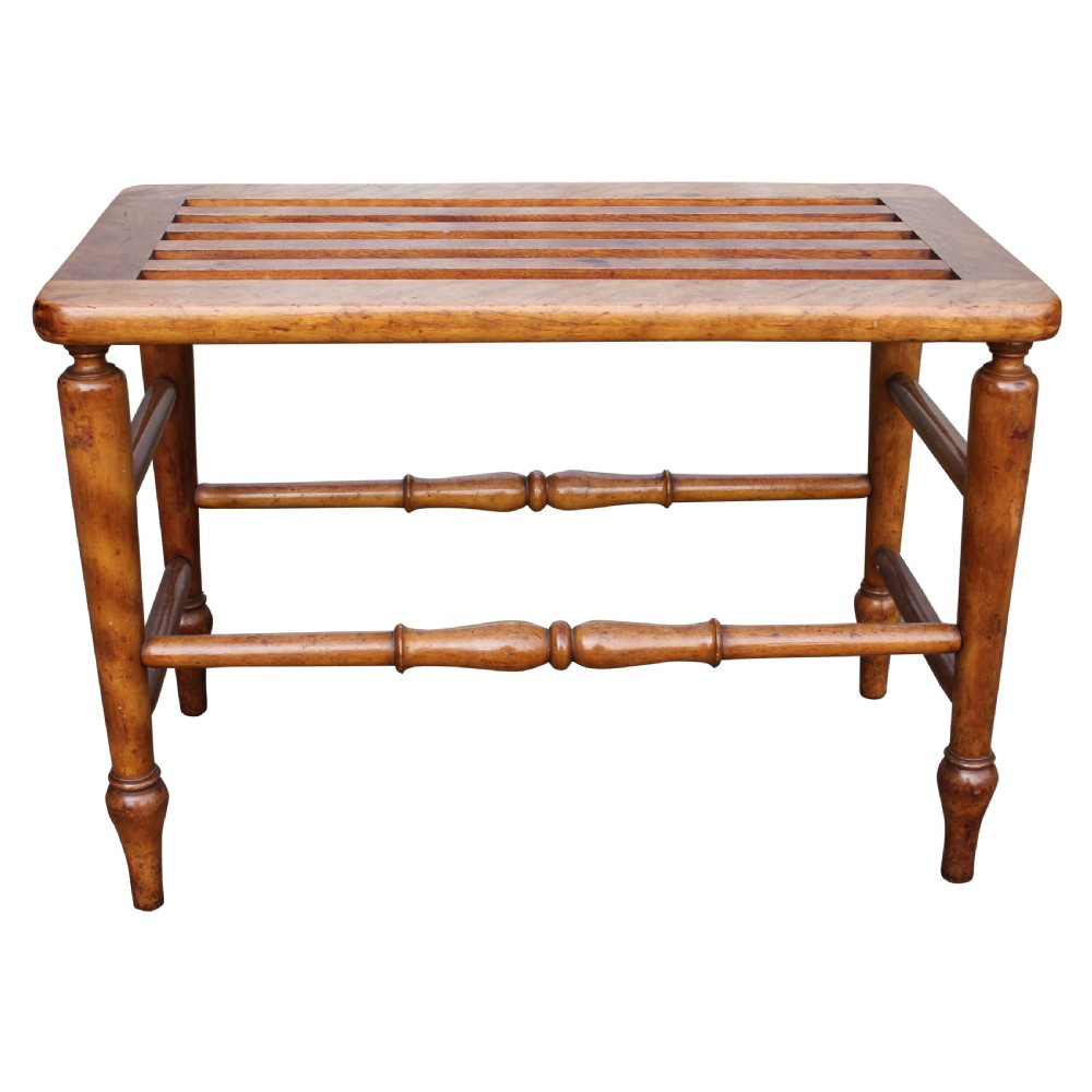 19th Century Satin Birch Luggage Stand / Rack c. 1860