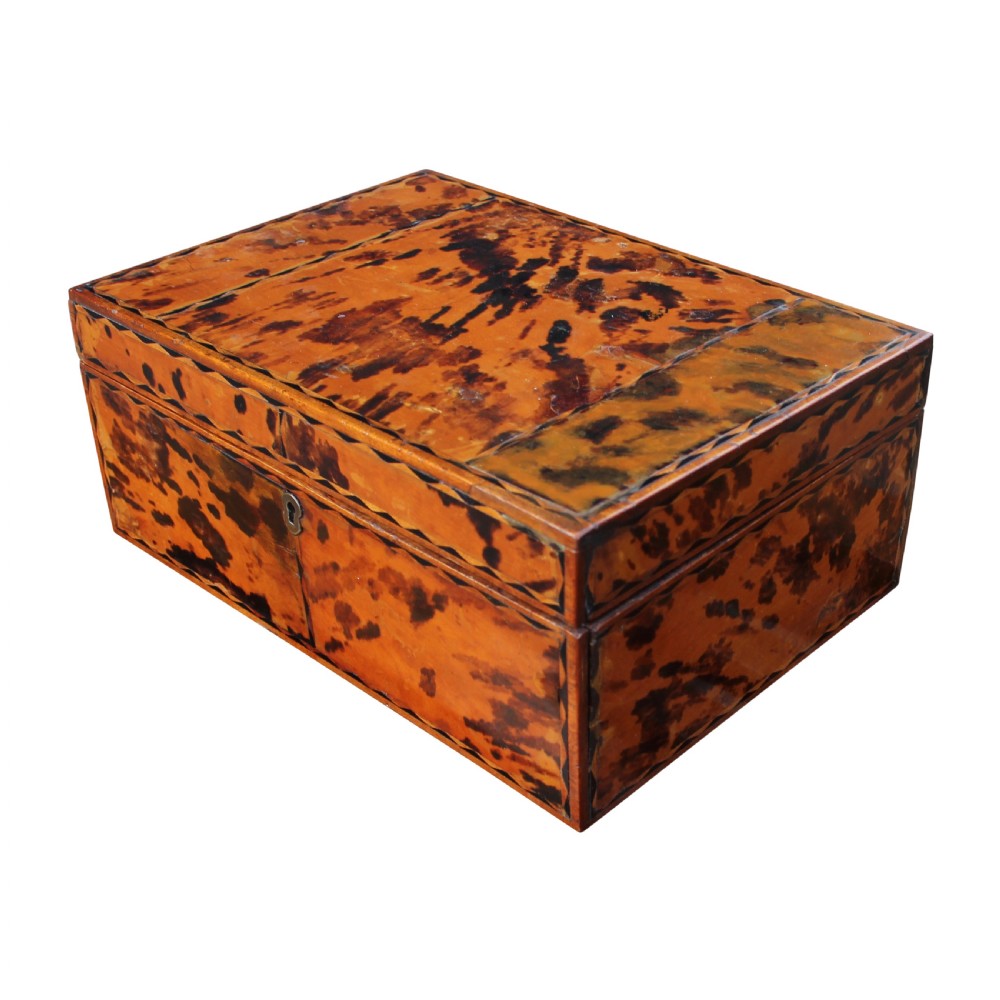 19th Century Anglo Indian Tortoiseshell Veneered On Solid Satinwood Box View II