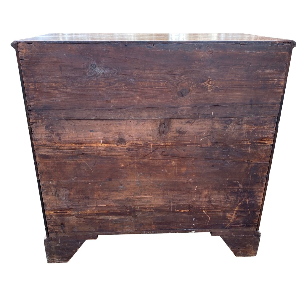 George III Solid Oak Chest Of Drawers With Original Swan Neck Handles View V