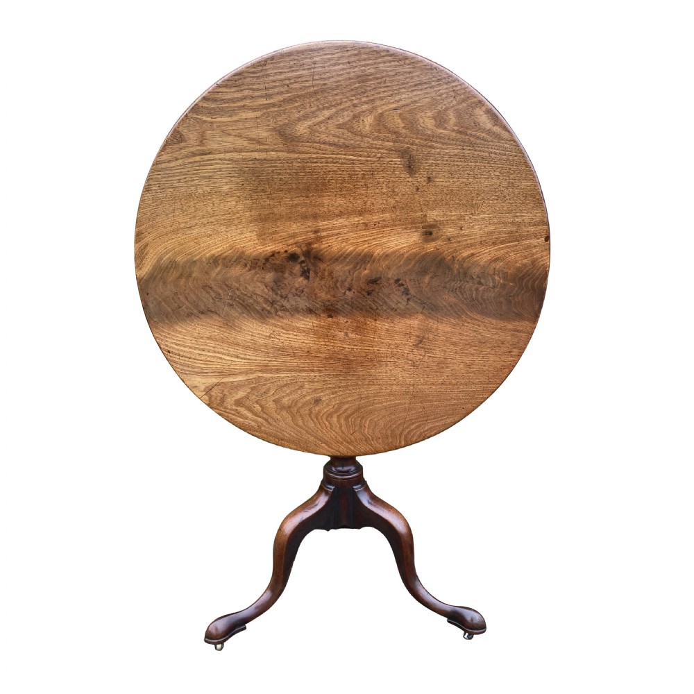 Georgian Solid Mahogany Tripod Tilt Top Circular Side Table / Supper Table View IV