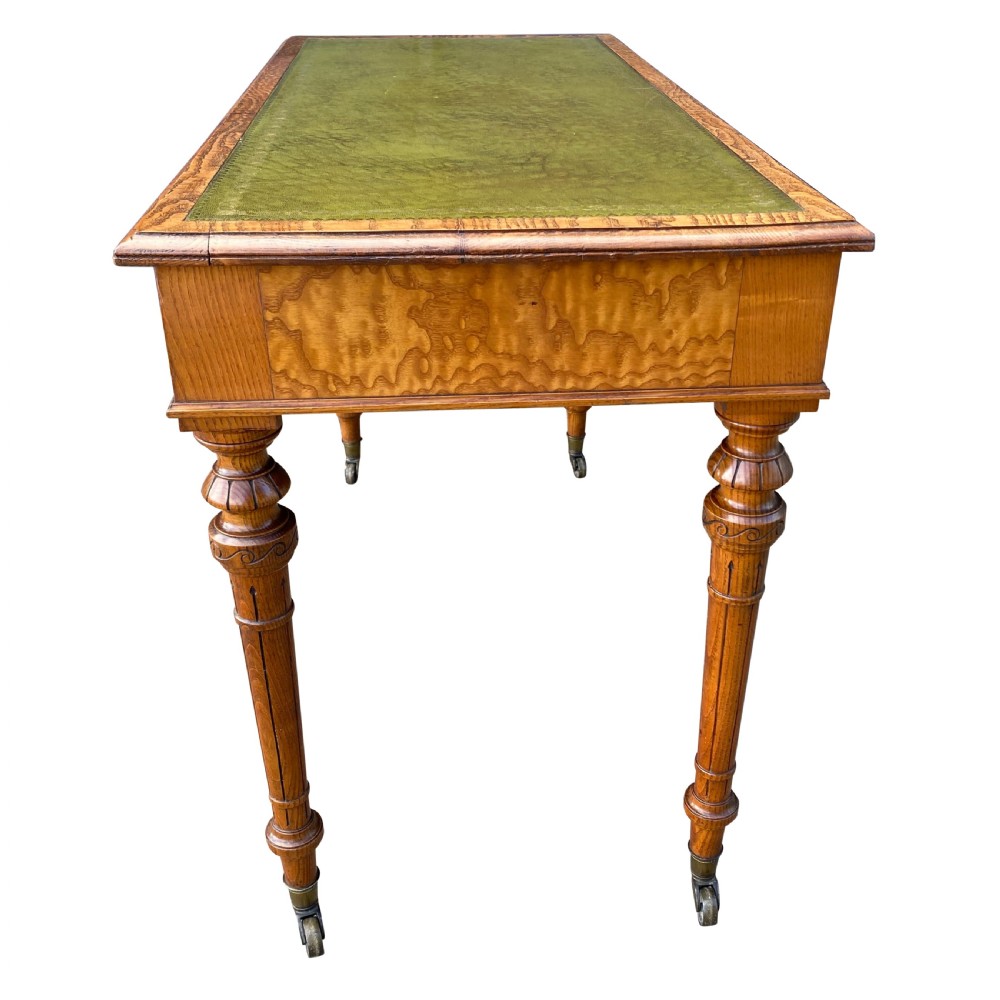 Hungarian Ash 19th Century Free Standing Writing Table In The Manner Of Holland & Sons View III