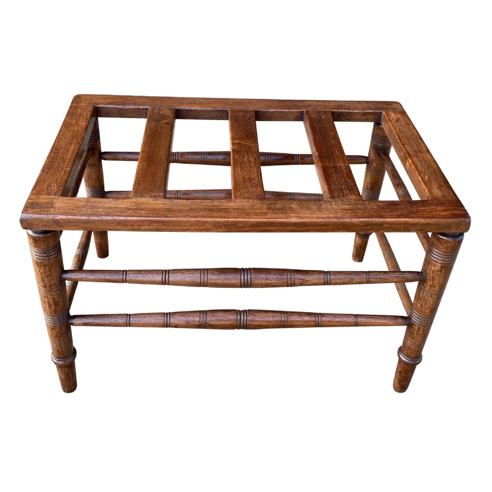 Antique Solid Walnut Luggage Stand Of Large Proportions c. 1900