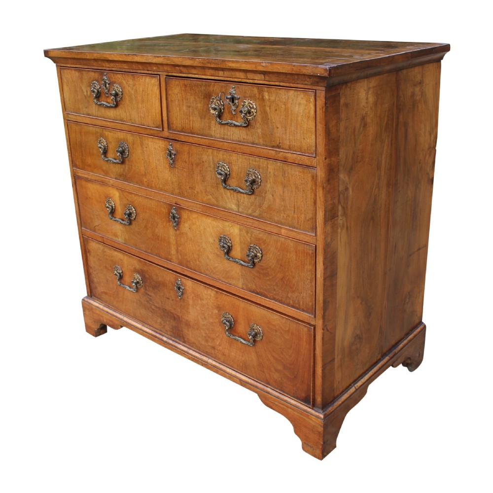 An Exceptional 18th Century Walnut Chest Of Drawers With Gilt Bronze Rococo Handles View IV