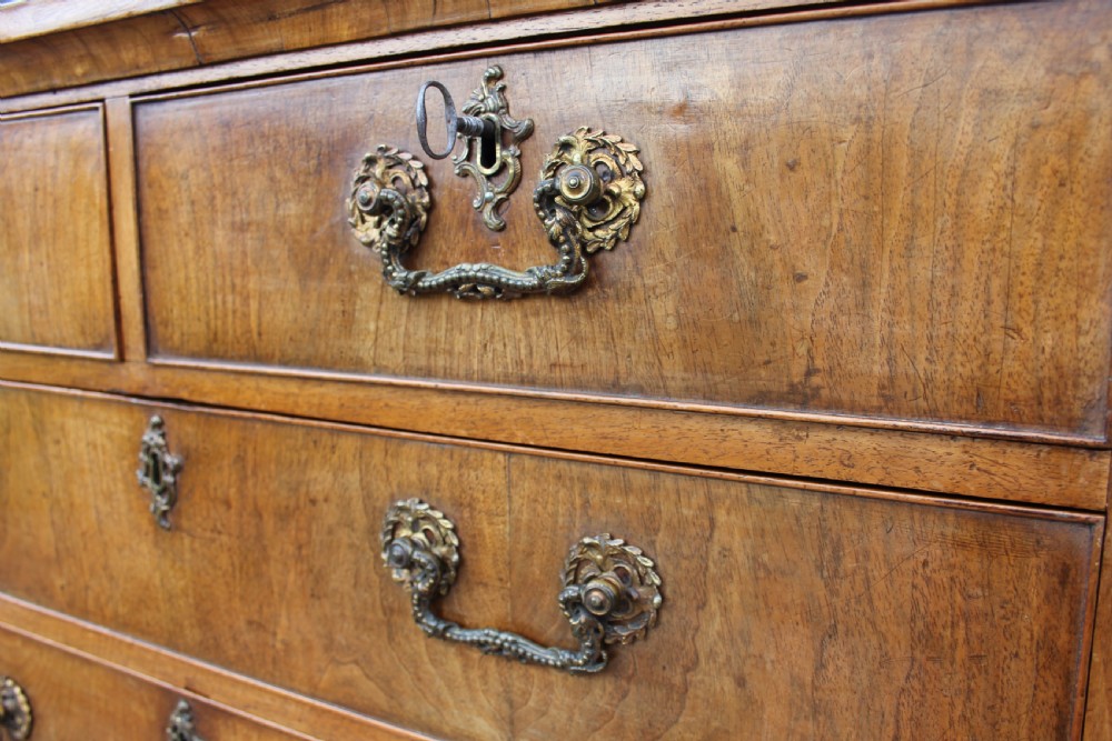 An Exceptional 18th Century Walnut Chest Of Drawers With Gilt Bronze Rococo Handles View V