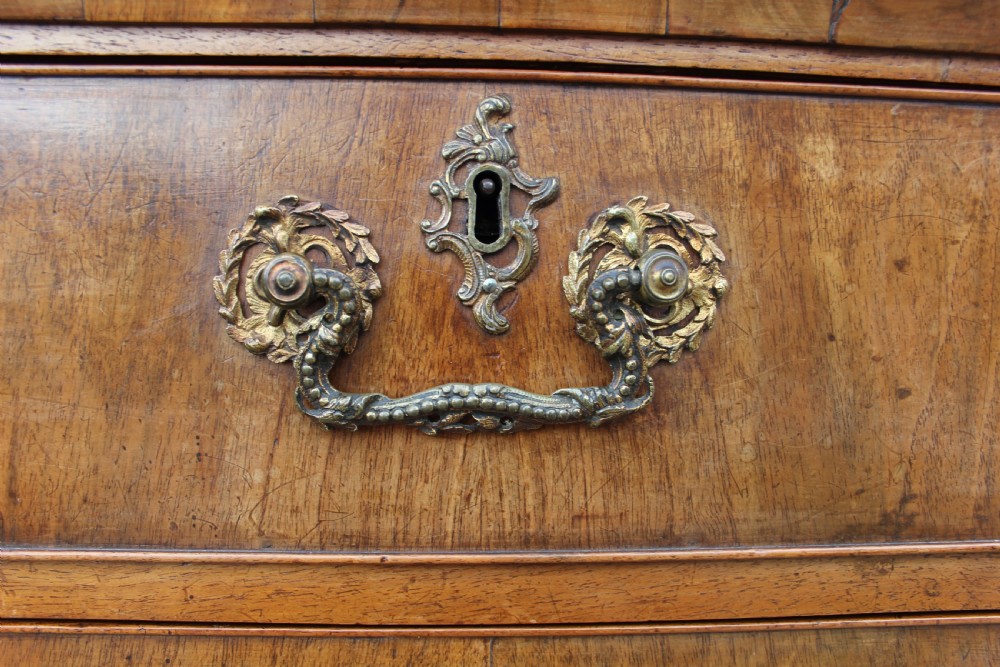 An Exceptional 18th Century Walnut Chest Of Drawers With Gilt Bronze Rococo Handles View VI