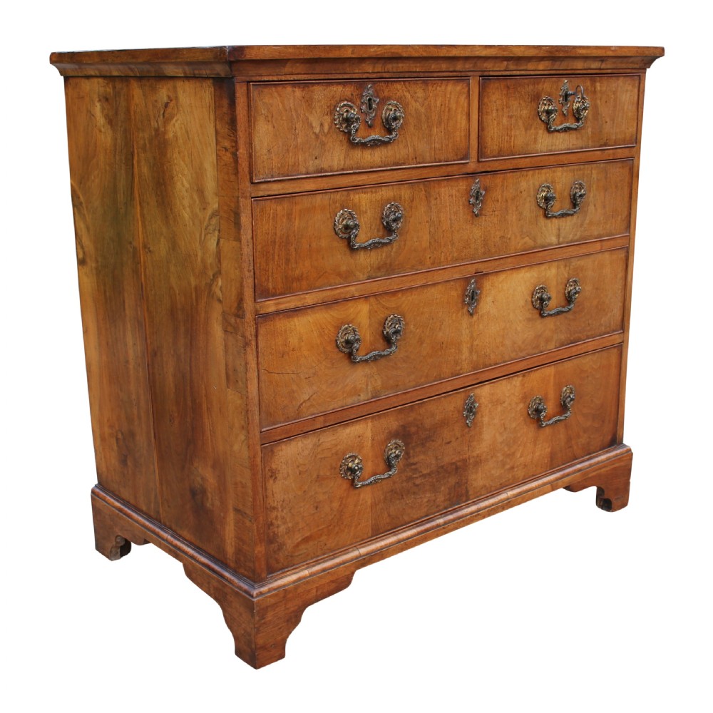 An Exceptional 18th Century Walnut Chest Of Drawers With Gilt Bronze Rococo Handles View VII