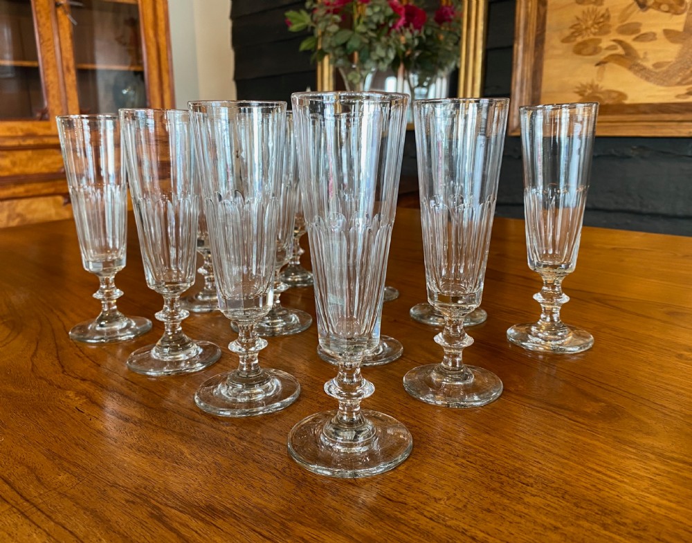 Fine Quality Set of 12 19th Century French Champagne Glasses View II