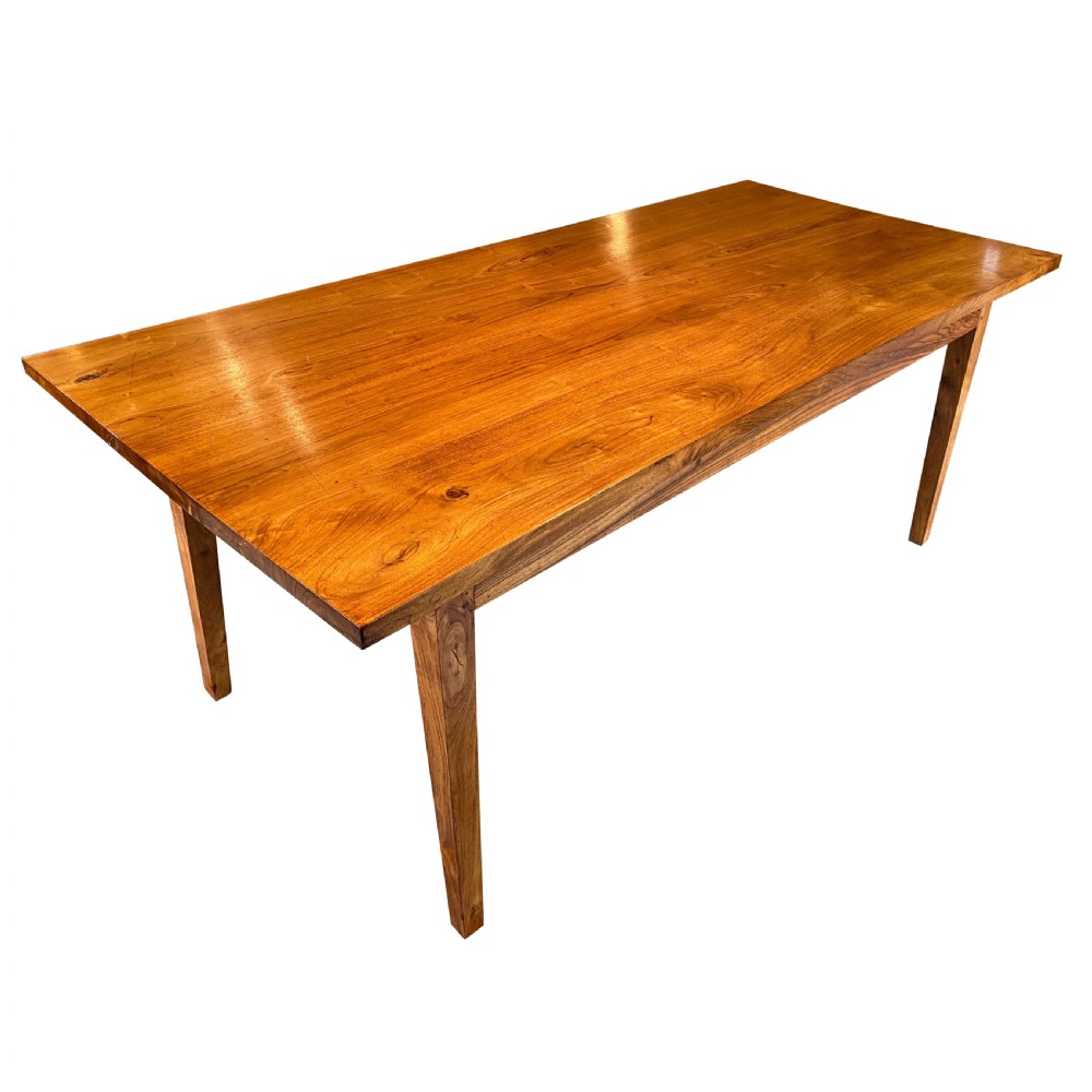 Rare Anglo Indian Solid Rosewood Dining Table Made With Only Four Planks Of Wood c. 1920