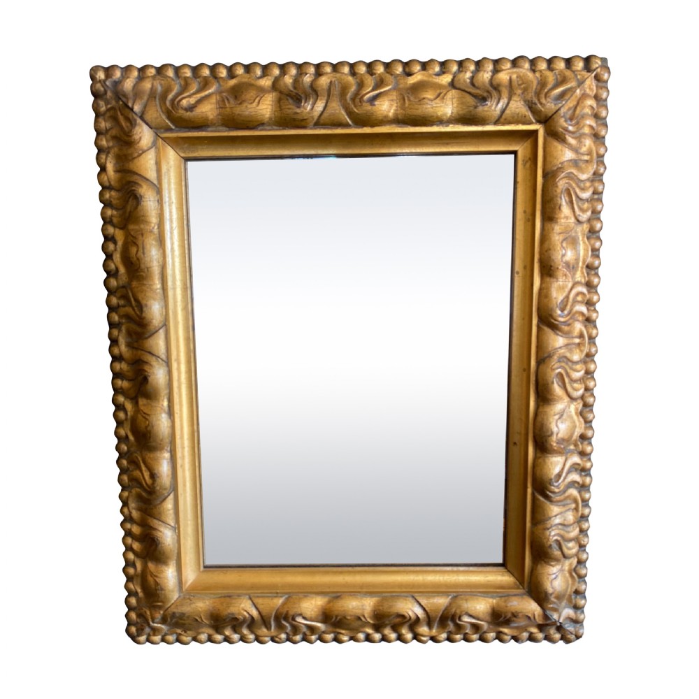 19th Century Carved Wood & Gilded Mirror