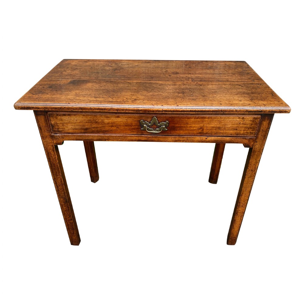 Georgian Solid Cherry Fruitwood Country Chippendale Side Table c. 1770