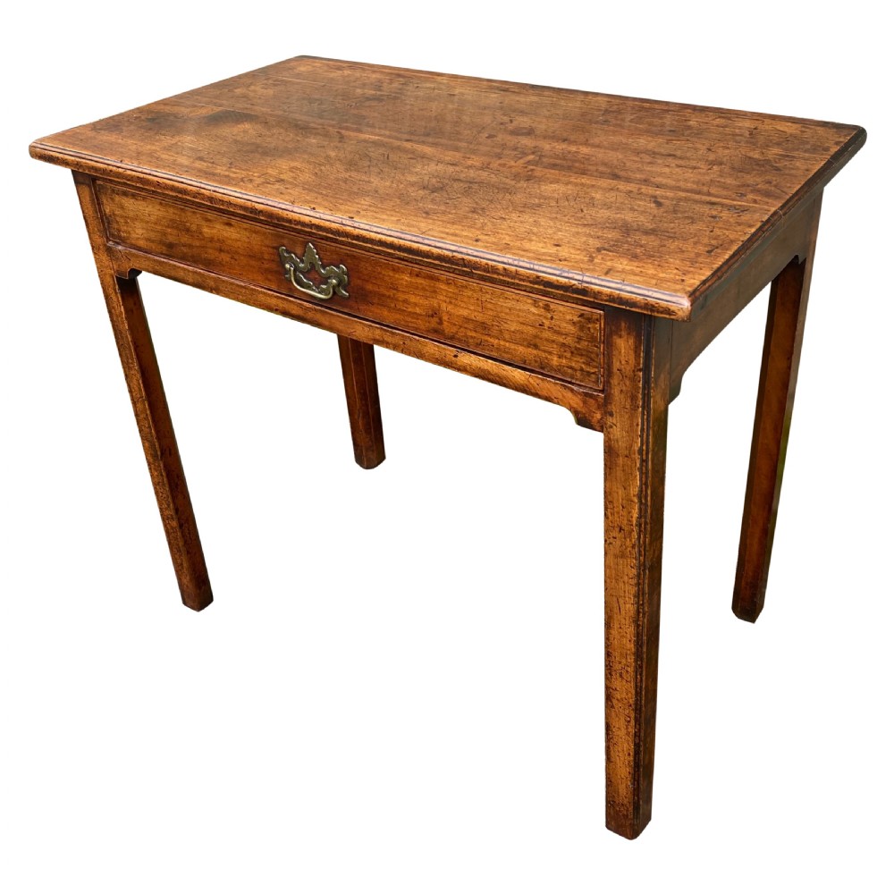 Georgian Solid Cherry Fruitwood Country Chippendale Side Table c. 1770 View II
