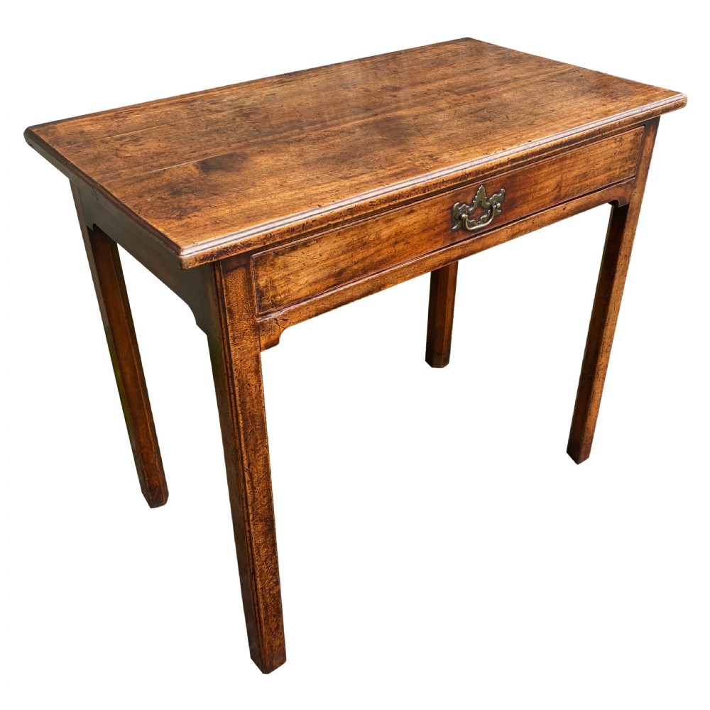 Georgian Solid Cherry Fruitwood Country Chippendale Side Table c. 1770 View III