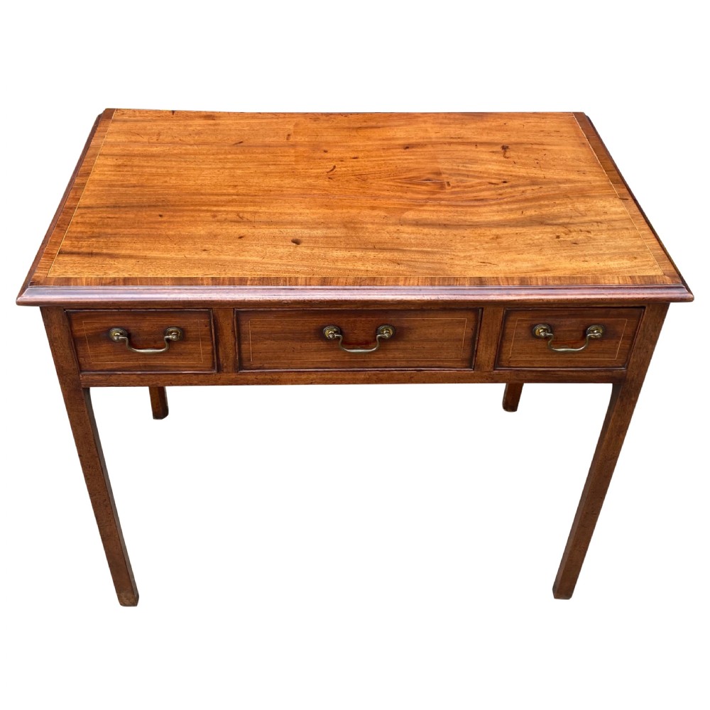 Georgian Chippendale Period Three Drawer Mahogany Side Table Or Writing Table View IV