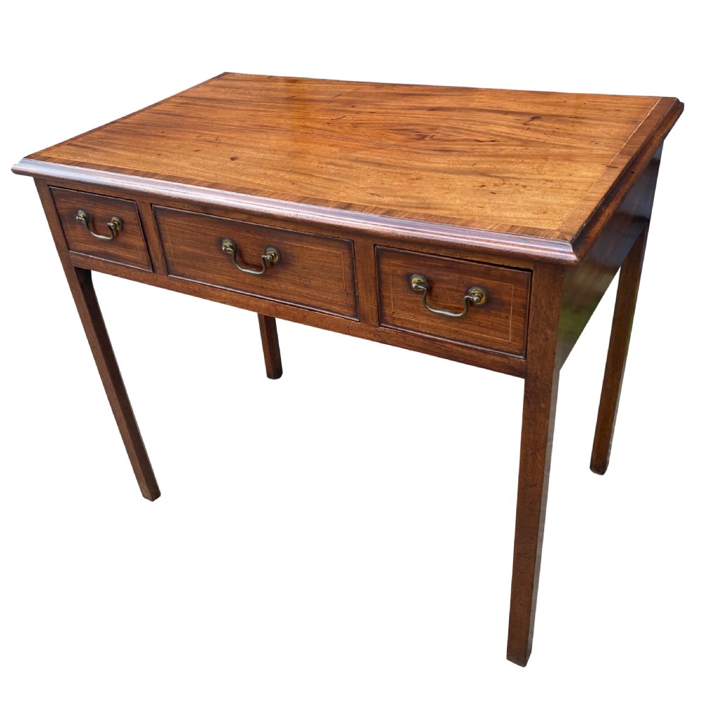Georgian Chippendale Period Three Drawer Mahogany Side Table Or Writing Table View V