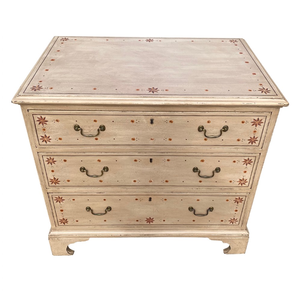 Beautifully Decorated Georgian Chest Of Drawers Of Small Proportions View II