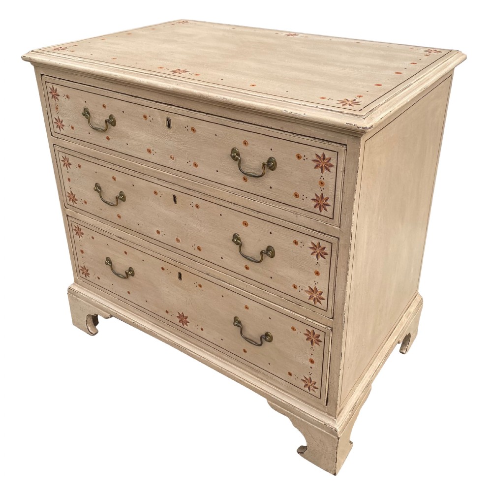 Beautifully Decorated Georgian Chest Of Drawers Of Small Proportions View IV