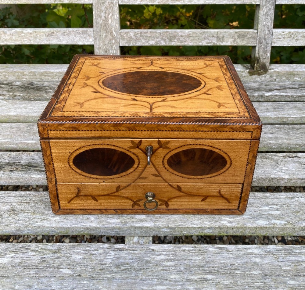 Rare Georgian Harewood & Marquetry Box c. 1800