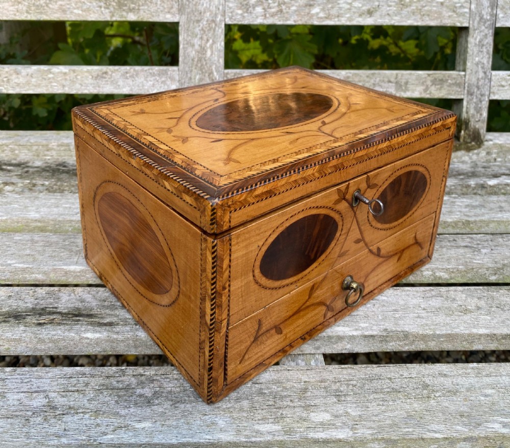 Rare Georgian Harewood & Marquetry Box c. 1800 View III