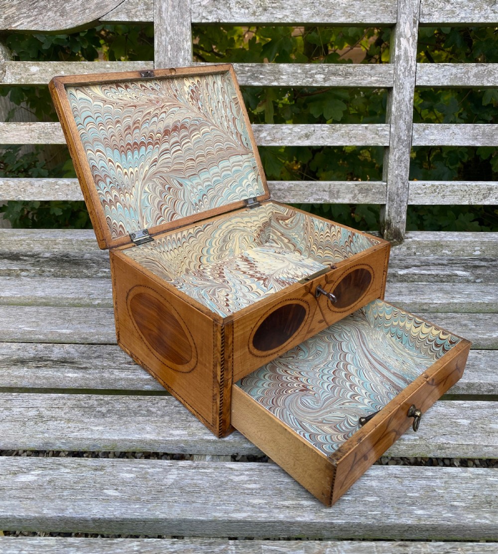 Rare Georgian Harewood & Marquetry Box c. 1800 View IV