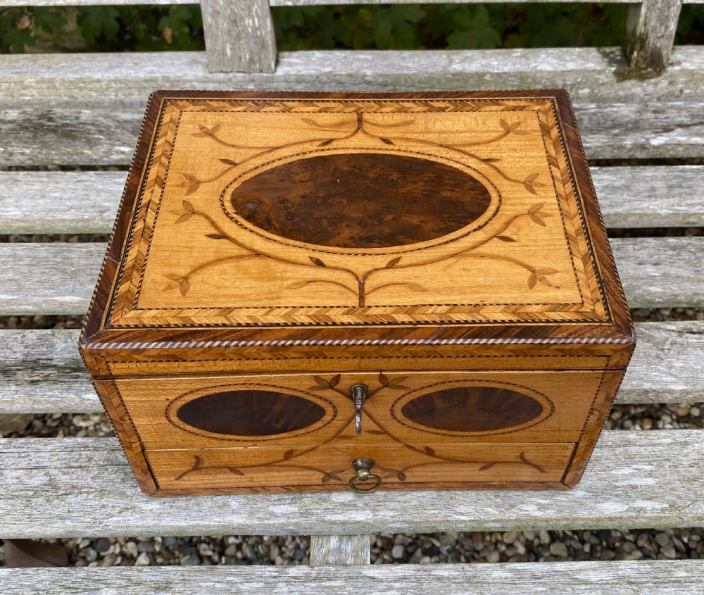 Rare Georgian Harewood & Marquetry Box c. 1800 View VI