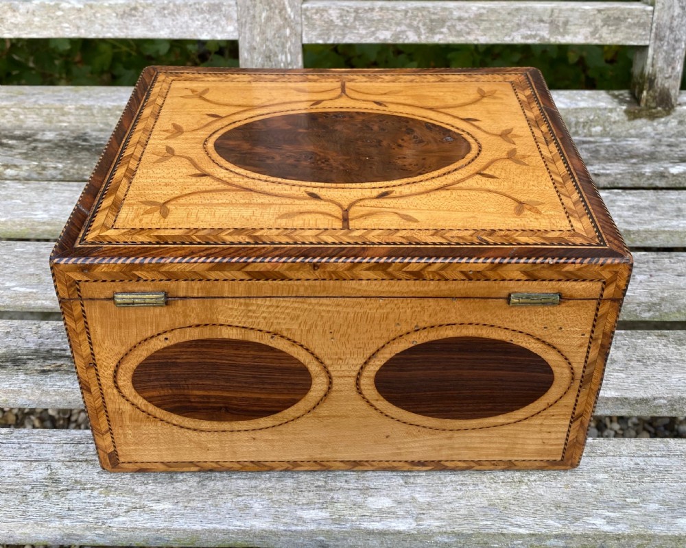 Rare Georgian Harewood & Marquetry Box c. 1800 View VII