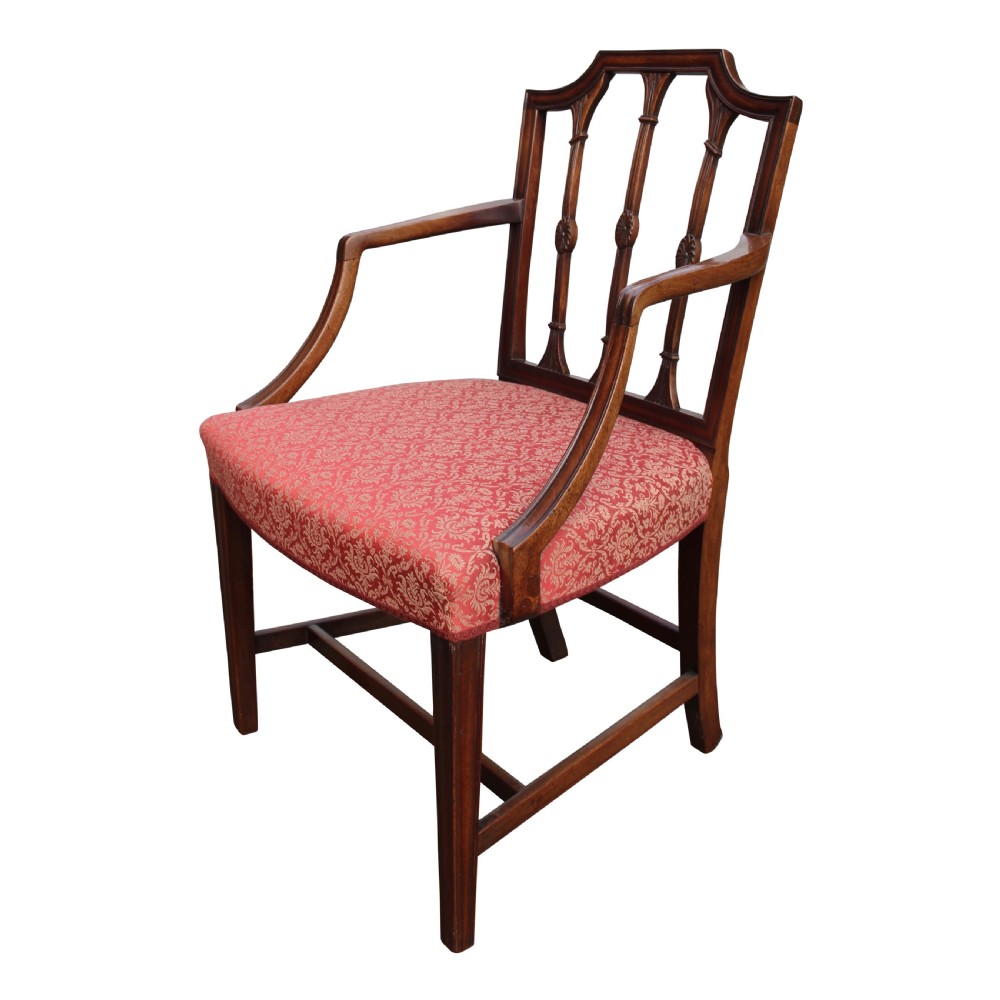 George III Sheraton Mahogany Carver Armchair c. 1800 View II