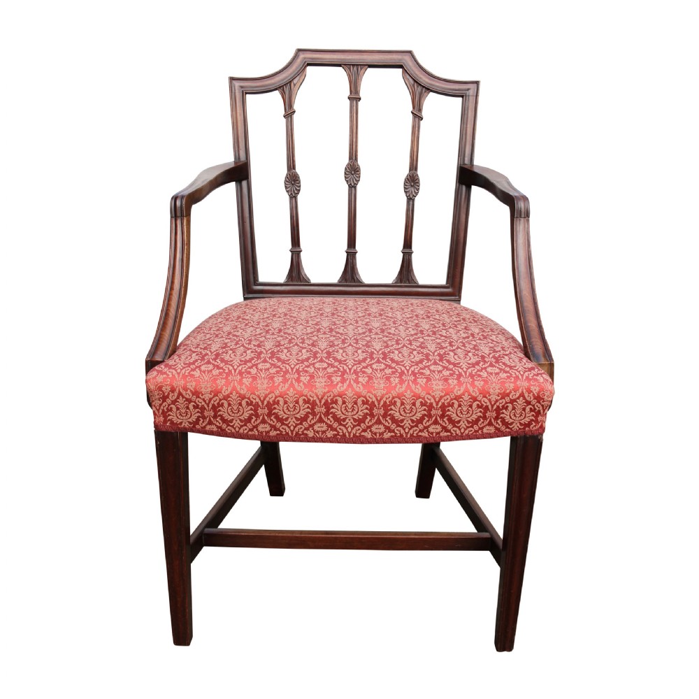 George III Sheraton Mahogany Carver Armchair c. 1800 View III