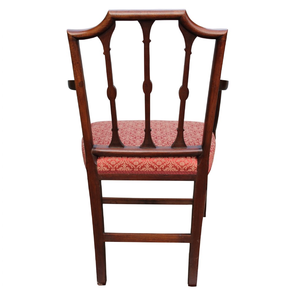 George III Sheraton Mahogany Carver Armchair c. 1800 View IV