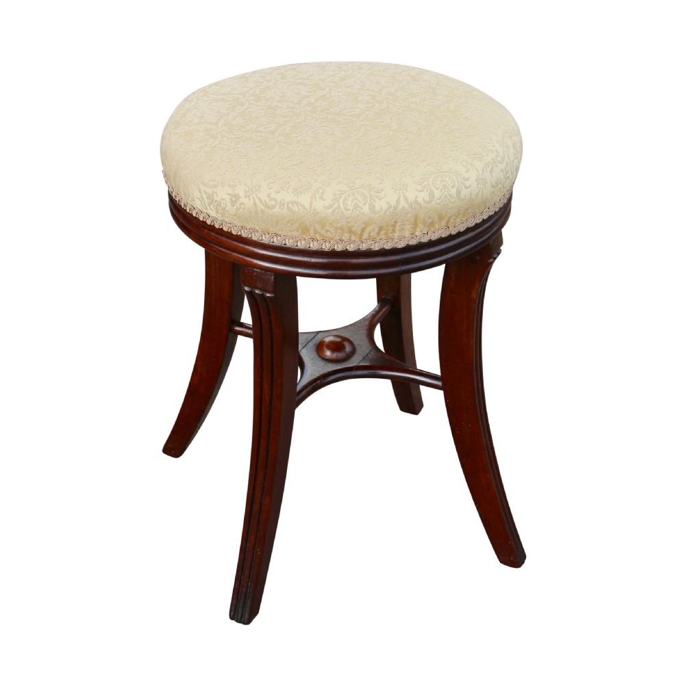 19th Century Regency Style Solid Mahogany Stool