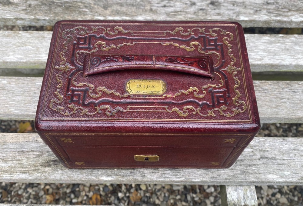 Small 19th Century Leather Bound Jewellery Box Or Key Box View IV