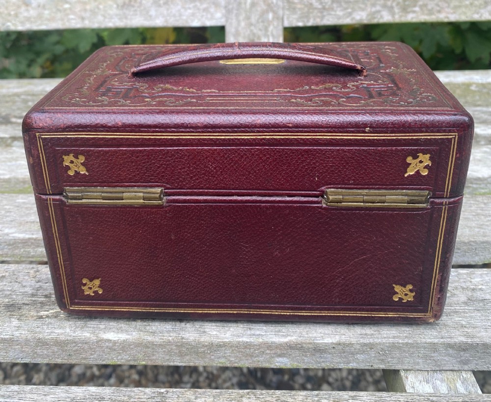 Small 19th Century Leather Bound Jewellery Box Or Key Box View V