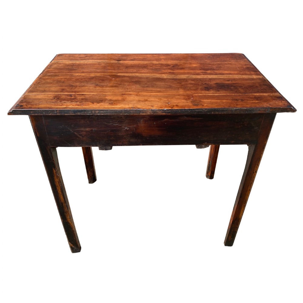 Rare George II / Georgian Three Drawer Solid Plum Wood Side Table / Lowboy c. 1740 View III