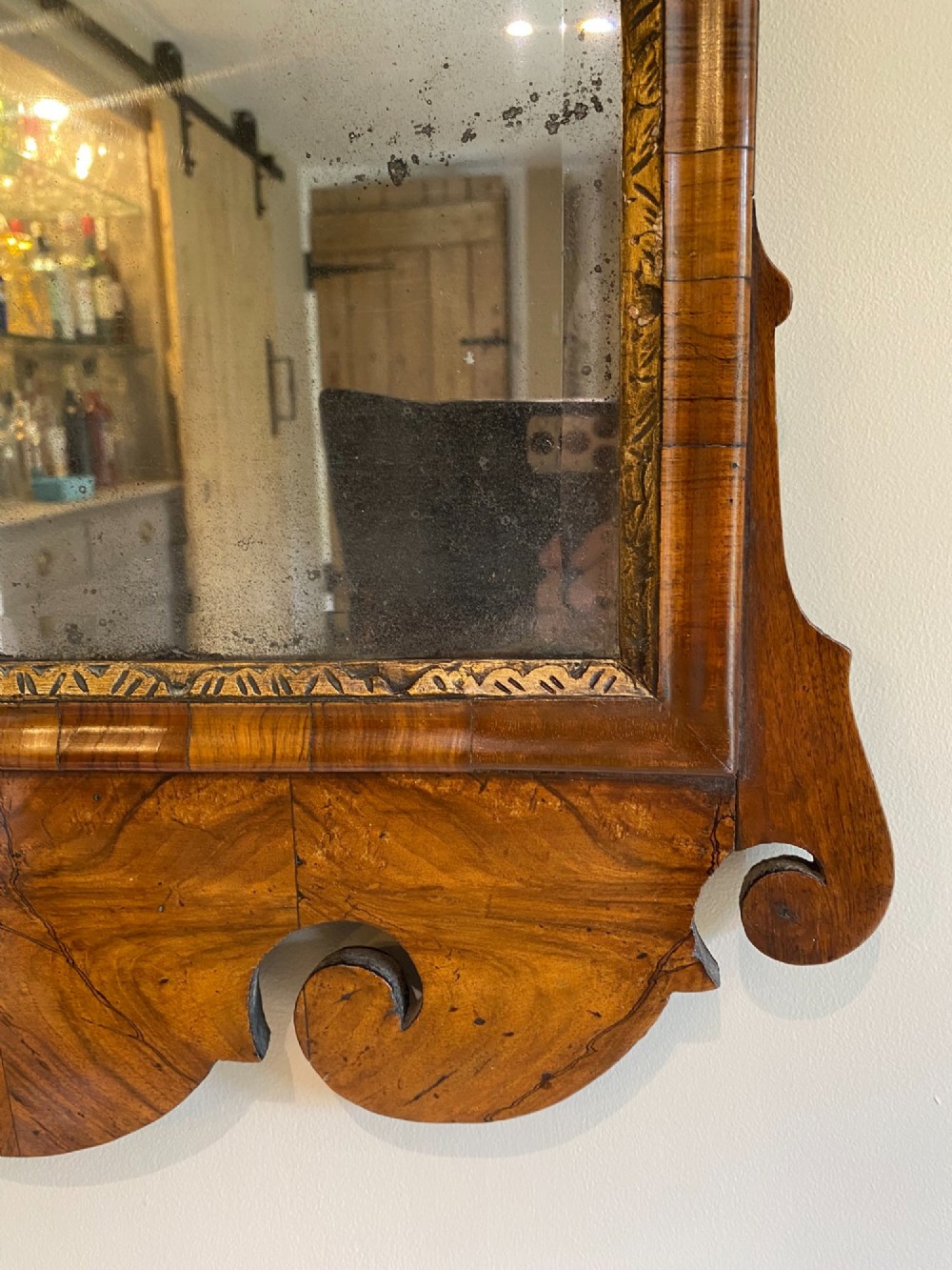 Georgian George II Walnut & Gilt Mirror View II