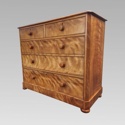 Large Exceptional Antique 19th Victorian Bleached Mahogany Chest of Drawers