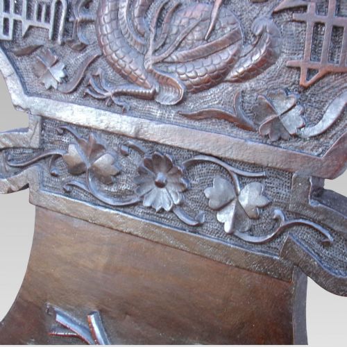 EXCEPTIONAL ANTIQUE CHINESE QING DYNASTY CARVED ORIENTAL DRAGON ARM CHAIRS - ADDITIONAL PHOTO 5