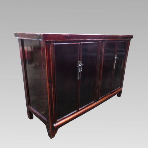 fig 1. Stunning Antique Oriental Black Lacquer Chinese Sideboard Storage Cupboard