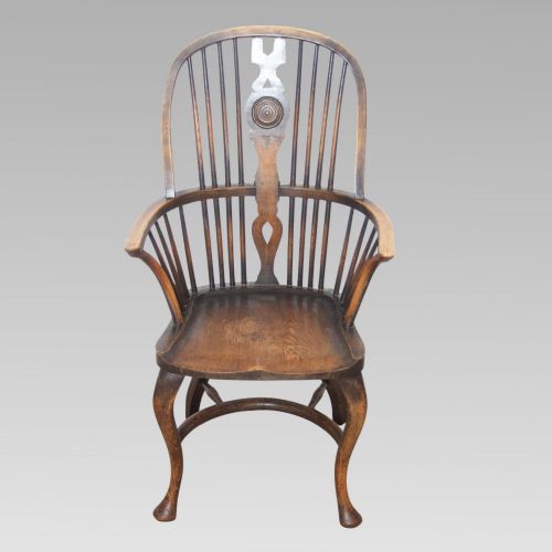RARE ANTIQUE OAK SPINDLE BACK BULLS EYE THAMES VALLEY WINDSOR ARMCHAIR CHAIR - ADDITIONAL PHOTO 1