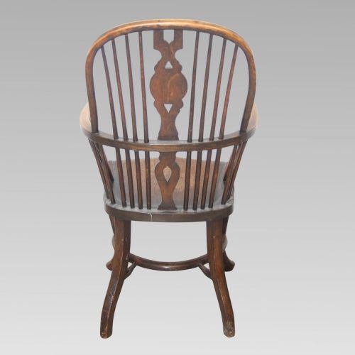 RARE ANTIQUE OAK SPINDLE BACK BULLS EYE THAMES VALLEY WINDSOR ARMCHAIR CHAIR - ADDITIONAL PHOTO 3