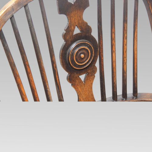RARE ANTIQUE OAK SPINDLE BACK BULLS EYE THAMES VALLEY WINDSOR ARMCHAIR CHAIR - ADDITIONAL PHOTO 5