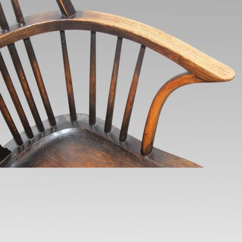 RARE ANTIQUE OAK SPINDLE BACK BULLS EYE THAMES VALLEY WINDSOR ARMCHAIR CHAIR - ADDITIONAL PHOTO 6