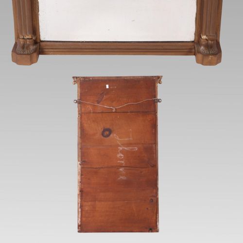 STUNNING ANTIQUE 19TH CENTURY GILT FRAMED PIER MIRROR W EGYPTIAN REVIVAL COLUMNS - ADDITIONAL PHOTO 2