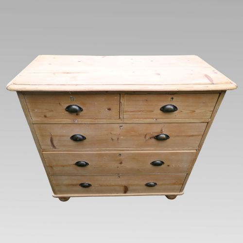 fig 1. Charming Antique 19th Century Victorian Pine Chest of Drawers