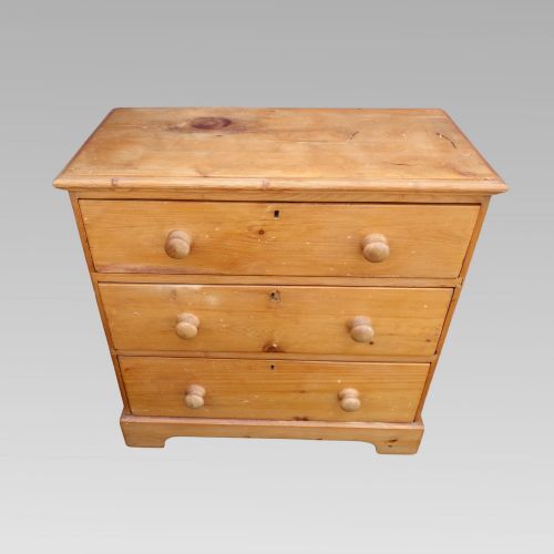 CHARMING ANTIQUE 19TH CENTURY VICTORIAN PINE CHEST OF DRAWERS - ADDITIONAL PHOTO 1