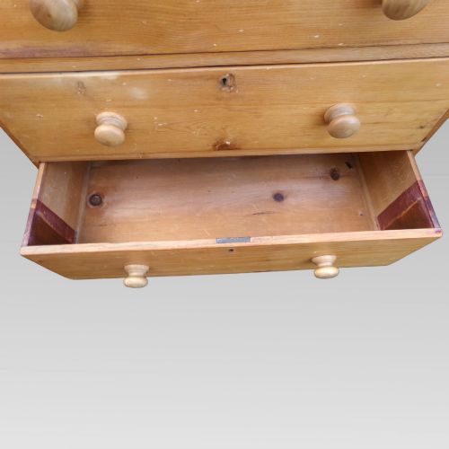 CHARMING ANTIQUE 19TH CENTURY VICTORIAN PINE CHEST OF DRAWERS - ADDITIONAL PHOTO 7