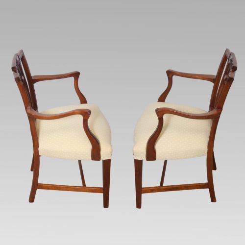 ORIGINAL QUALITY ANTIQUE HEPPLEWHITE STYLE SET OF SIX VINTAGE DINING CHAIRS - ADDITIONAL PHOTO 1