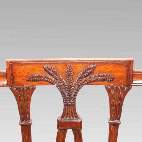 ORIGINAL QUALITY ANTIQUE HEPPLEWHITE STYLE SET OF SIX VINTAGE DINING CHAIRS - ADDITIONAL PHOTO 5