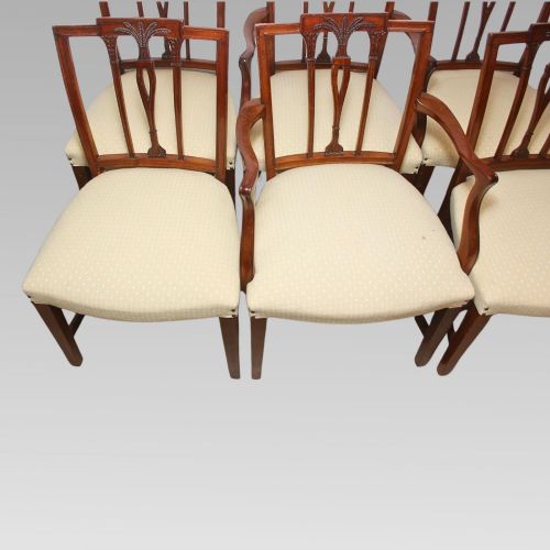 ORIGINAL QUALITY ANTIQUE HEPPLEWHITE STYLE SET OF SIX VINTAGE DINING CHAIRS - ADDITIONAL PHOTO 9