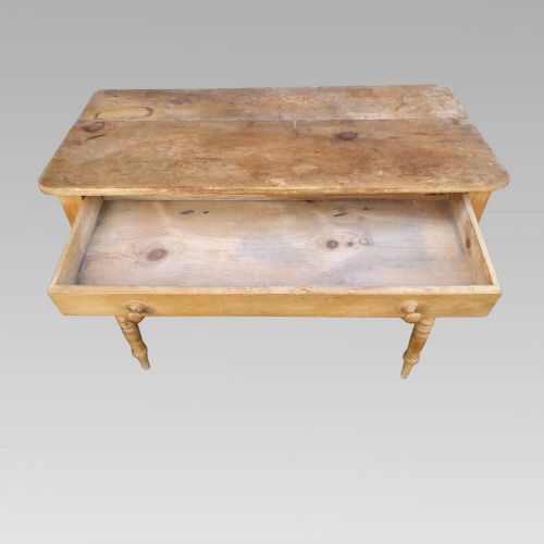 CHARMING ANTIQUE 19TH CENTURY VICTORIAN PINE HALL SIDE TABLE W DRAWER - ADDITIONAL PHOTO 3