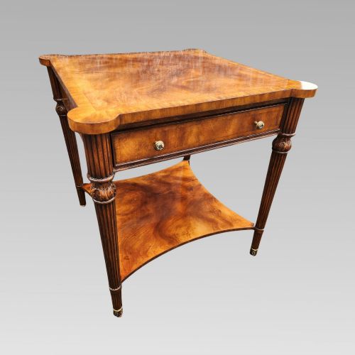 Original Quality Vintage Walnut & Mahogany Crossbanded Lamp Coffee Games Table