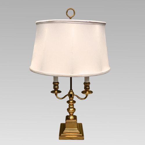 Stunning Vintage French Empire Candelabra Style Twin Arm Brass Table Lamp